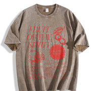 With Retro Spring Attire Vintage Washed T-Shirt in Brown