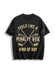 Feels Like a Penalty Box Kind of Day Cotton T-Shirt in Black