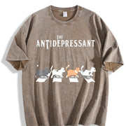 Antidepressant 8855 Vintage Washed T-Shirt in Brown
