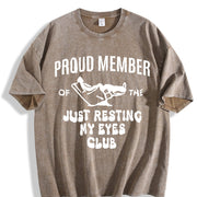 Dad Just Resting My Eyes Vintage Washed T-Shirt in Brown