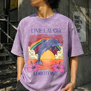 Live Laugh Lobotomy Vintage Washed T-Shirt in Purple