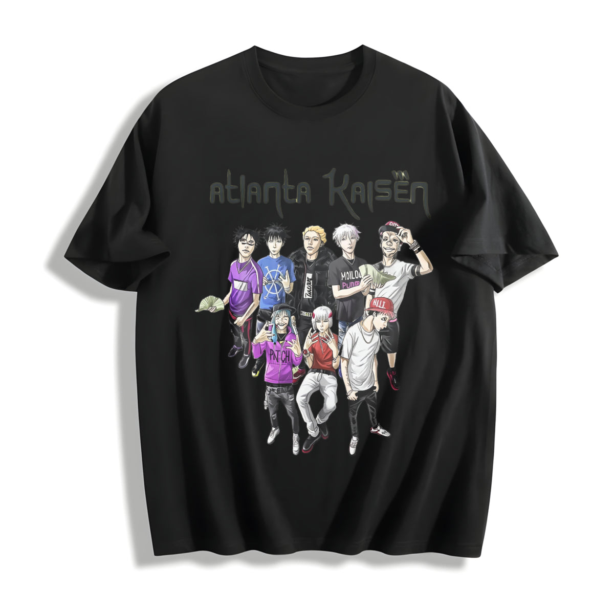 Atlanta Kaisen Jujutsu Kaisen Anime Cotton T-Shirt in Black