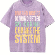 Demand Justice Renee Nicole Good Anti Ice Vintage Washed T-Shirt in Purple