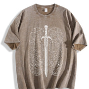 Celestial Sword Tarot vintage washed oversized T-shirt in Brown