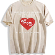 Mother's Day from Daughter Vintage Washed T-Shirt in Beige