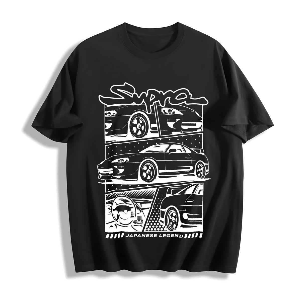 Japanese Legend Supra 90s Cotton T-Shirt in Black