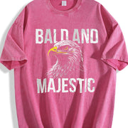 Bald and Majestic Sarcastic Eagle Novelty for Classic Vintage Washed T-Shirt in Red