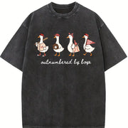 Outnumbered by Boys Vintage Washed T-Shirt in Black