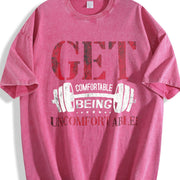Get Comfortable Being Uncomfortable Vintage Washed T-Shirt in Red