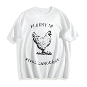 Chicken Short-sleeve Cotton T-Shirt in White