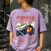 Monaco Grand Prix 1984 Vintage Washed T-Shirt in Purple