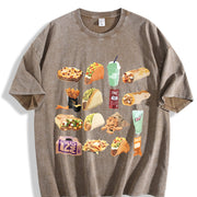 1pc Gourmet Burger Cola Vintage Washed T-Shirt in Brown