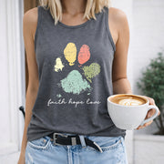 Faith Hope Love Paw Crew-neck Sleeveless Vest Outdoor Women's Color Cotton Tank Top in Gray