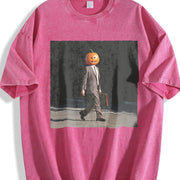 Dwight Pumpkin Head Business vintage washed oversized T-shirt in Red