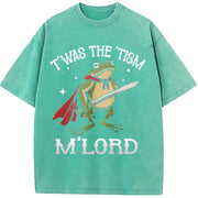 'Twas the Tism M'Lord Frog vintage washed oversized T-shirt in Blue