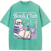 Anti Social Book Club Vintage Washed T-Shirt in Blue