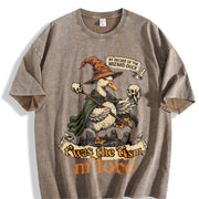 It Was the Tism My Lord Wizard Duck Vintage Washed T-Shirt in Brown