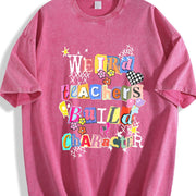 Weird Teachers Build Character Vintage Washed T-Shirt in Red