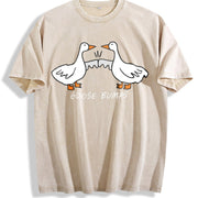 Goose Bumps Couple vintage washed oversized T-shirt in Beige