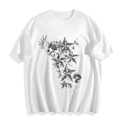 Y2K Red Goth E-girl Gothic 90s Cotton T-Shirt in White
