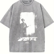 Olive Green Loose Ideal Vintage Washed T-Shirt in Gray