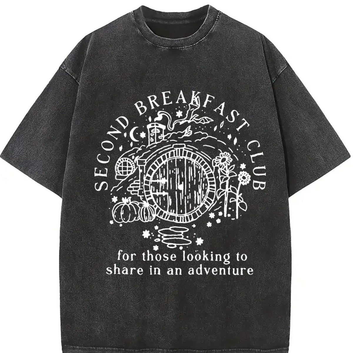 Second House One-piece Vintage Washed T-Shirt in Black