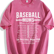 Baseball Mom Baseball Mama Tour Vintage Washed T-Shirt in Red