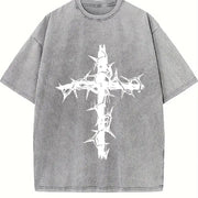 Christian Cross vintage washed oversized T-shirt in Gray