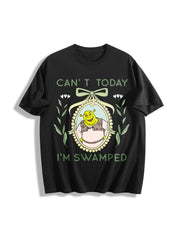 Shrek Coquette Floral Cotton T-Shirt in Black