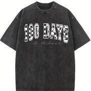100 Days of School Teacher Vintage Washed T-Shirt in Black
