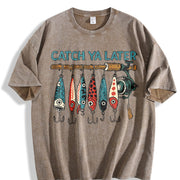 Catch Ya Later Vintage Washed T-Shirt in Brown