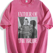 Father of the Bride Vintage Washed T-Shirt in Red