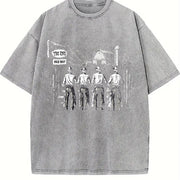 Western Cowboys ® Retro Wild West Vintage Washed T-Shirt in Gray