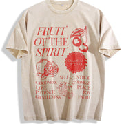 With Retro Spring Attire Vintage Washed T-Shirt in Beige