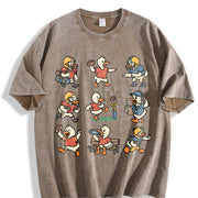 Silly Goose Football Vintage Washed T-Shirt in Brown