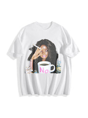 No Mug Woman Meme Cotton T-Shirt in White
