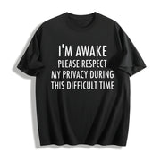Premium I'm Awake Cotton T-Shirt in Black