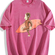 Curious Georgee Surfing Vintage Washed T-Shirt in Red