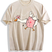 Registered Nurse Silly Goose Vintage Washed T-Shirt in Beige