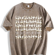 Silly Goose 100 Days of School Vintage Washed T-Shirt in Brown