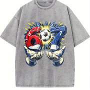 67 Soccer Goalkeeper Vintage Washed T-Shirt in Gray