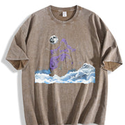 Distressed with Fun. Stylish Vintage Washed T-Shirt in Brown