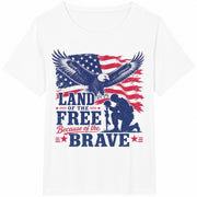Patriotic Eagle USA Cotton T-Shirt in White