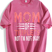 Mother of Triplets Vintage Washed T-Shirt in Red