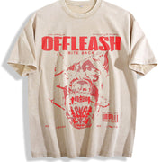 & Doberman Dog Y2K Back Vintage Washed T-Shirt in Beige