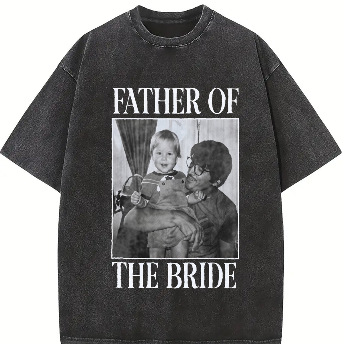 Father of the Bride Vintage Washed T-Shirt in Black