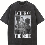 Father of the Bride Vintage Washed T-Shirt in Black