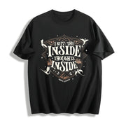 Ridoc Quest Squad I Kept the Inside Thoughts Inside Cotton T-Shirt in Black