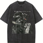 Knight Is Perfect for Date Vintage Washed T-Shirt in Black