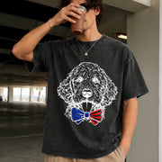 Patriotic Puppy Love Vintage Washed T-Shirt in Black